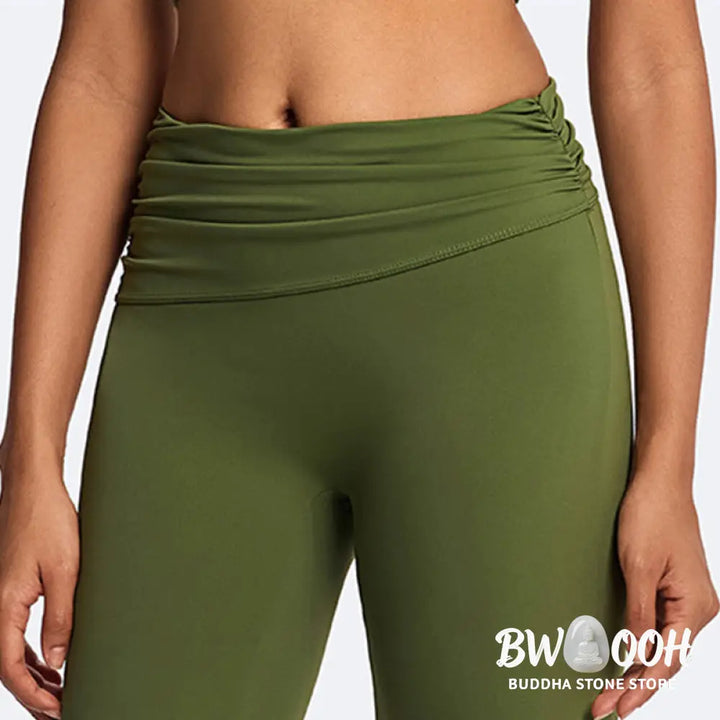 Buddha Stones Solid Crop Halter Backless Sleeveless Top Straight Leg Pants For Sports Fitness Yoga - 2-Piece Outfit