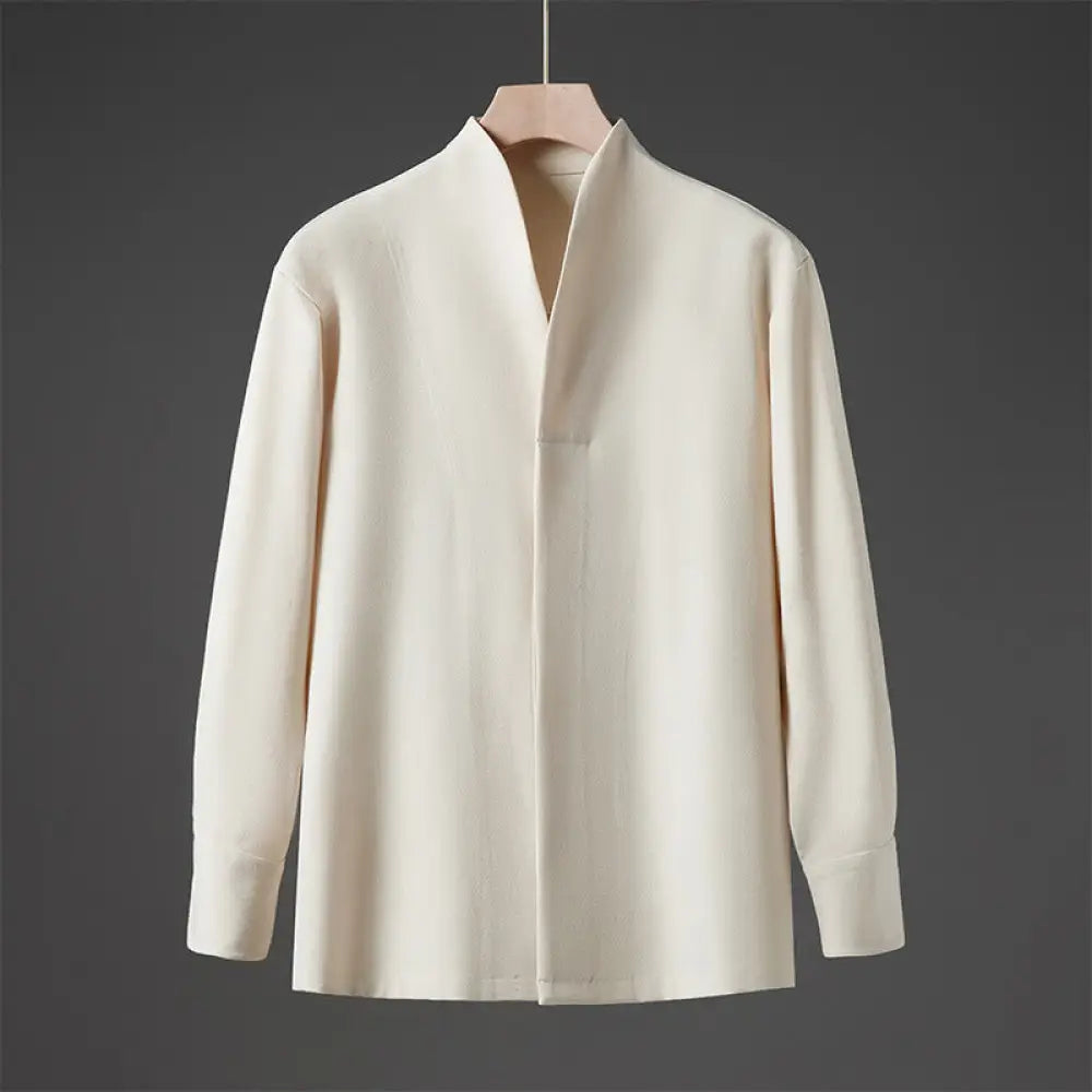 BWOOOH Solid Fall Long Sleeve Hidden Half Button Design M