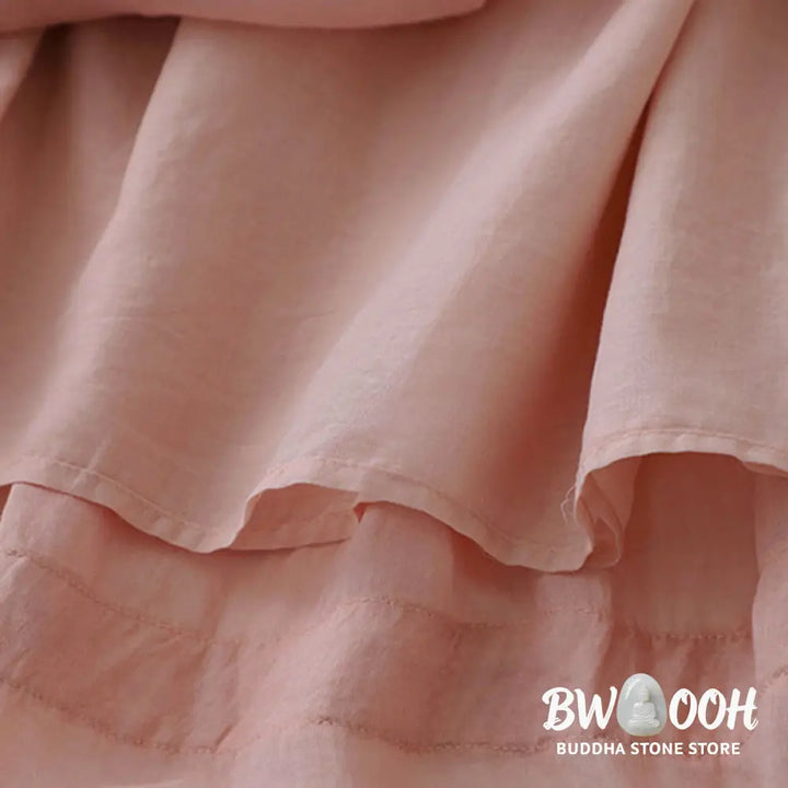 Buddha Stones Solid Lace Elastic Waist Cotton Women’s Skirt - Skirt