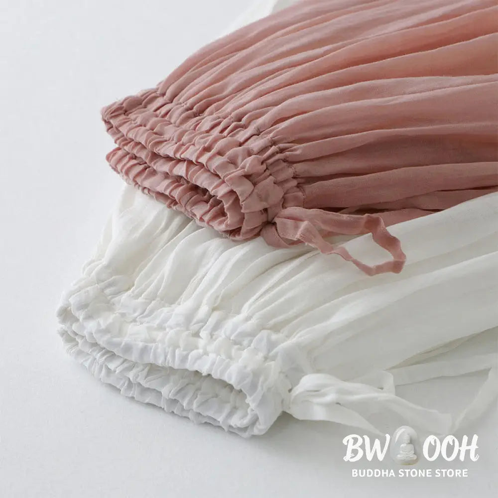 Buddha Stones Solid Lace Elastic Waist Cotton Women’s Skirt - Skirt