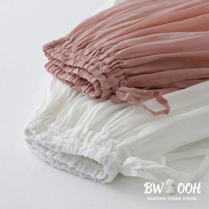 Buddha Stones Solid Lace Elastic Waist Cotton Women’s Skirt - Skirt