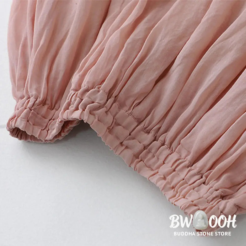 Buddha Stones Solid Lace Elastic Waist Cotton Women’s Skirt - Skirt