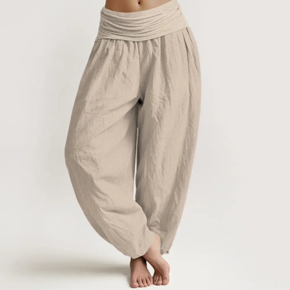 BWOOOH printed harem pants - Solid Tan Color Women&