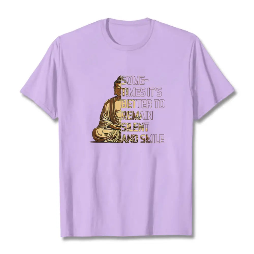 Buddha Stones Sometimes It’s Better To Remain Silent And Smile Tee T-shirt - Plum / S - T-Shirts