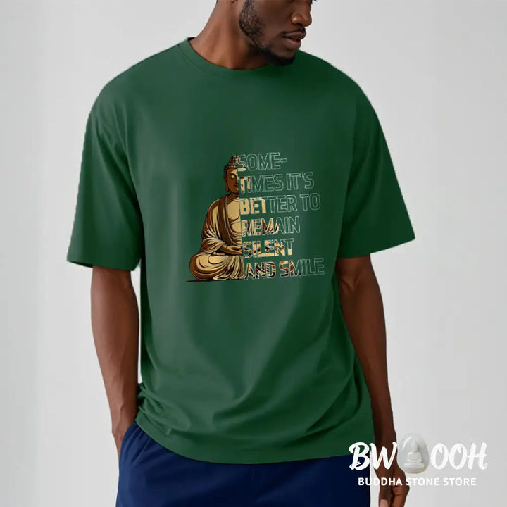 Buddha Stones Sometimes It’s Better To Remain Silent And Smile Tee T-shirt - T-Shirts