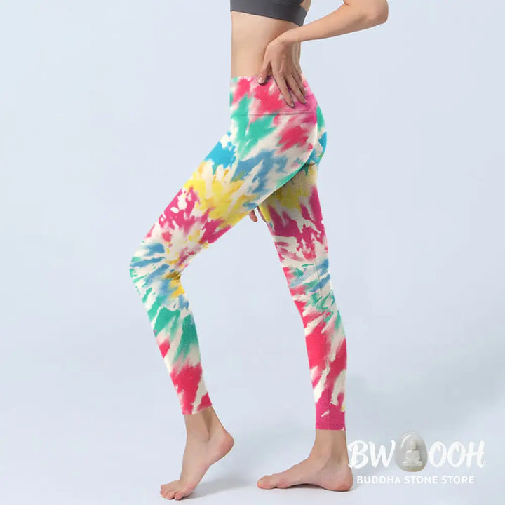 BWOOOH printed yoga leggings - Spiral Shape Print Exercise Leggings Wom