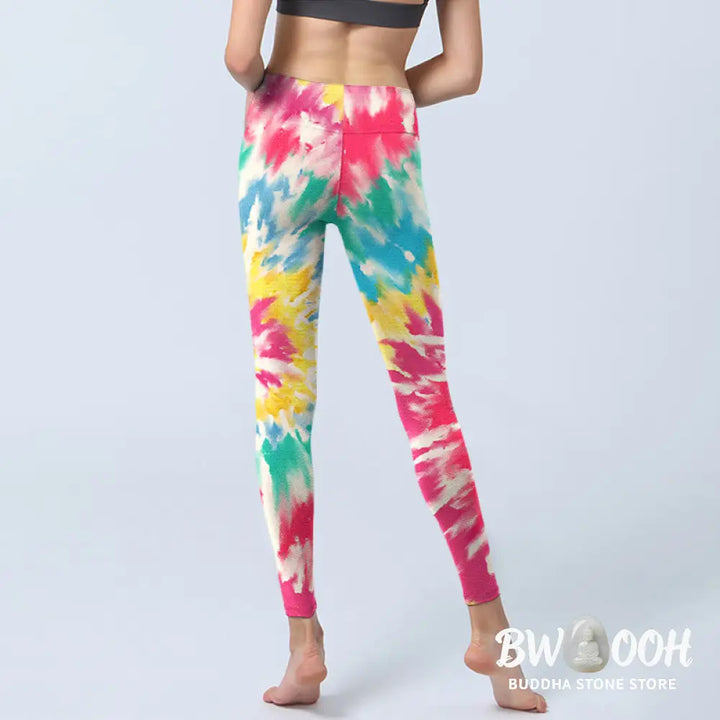 BWOOOH printed yoga leggings - Spiral Shape Print Exercise Leggings Wom