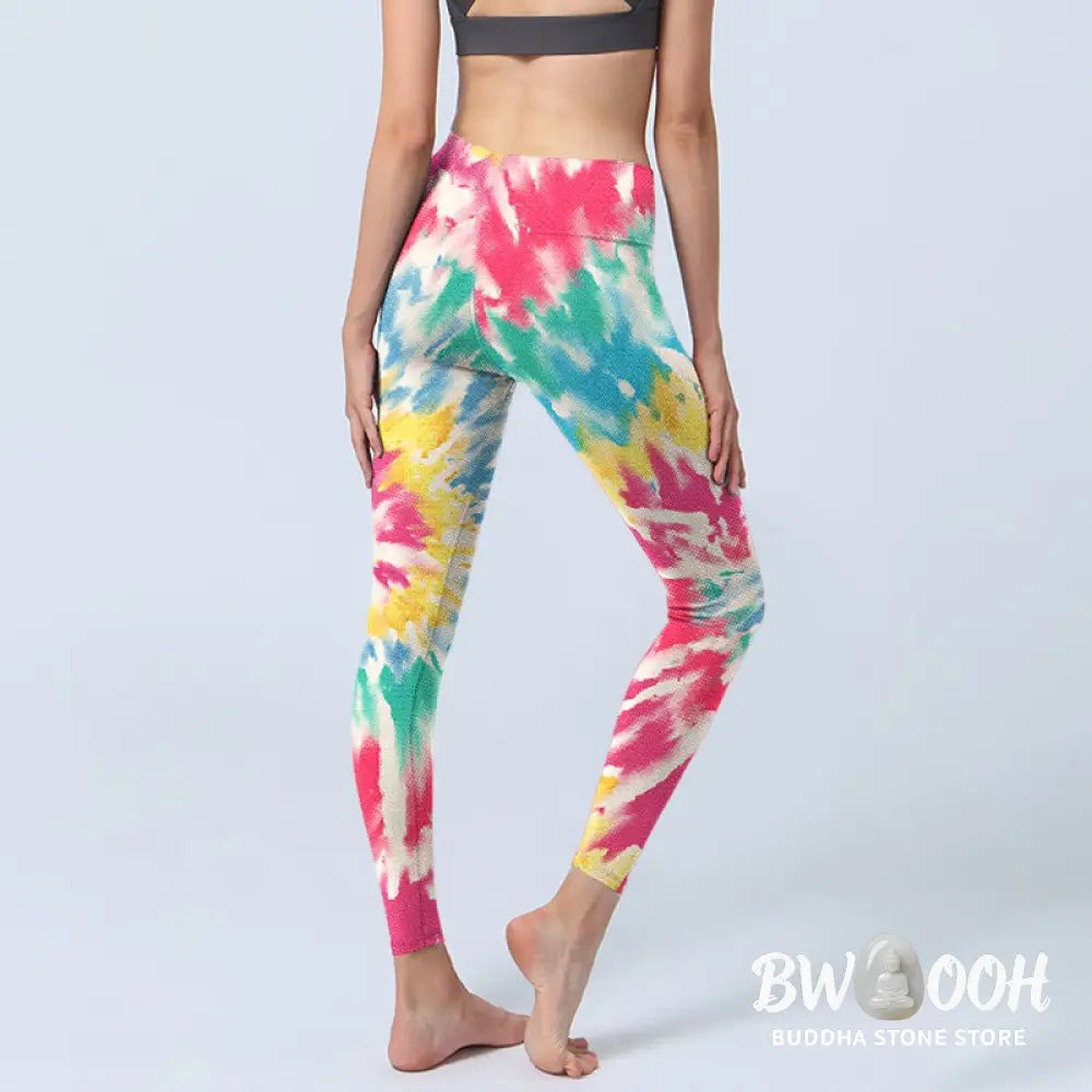BWOOOH printed yoga leggings - Spiral Shape Print Exercise Leggings Wom