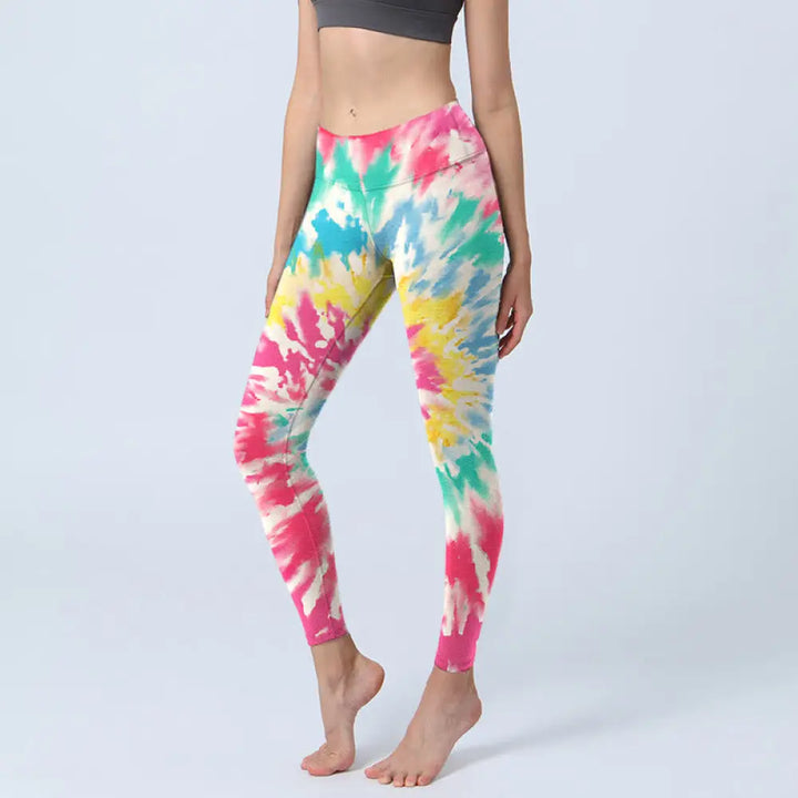 BWOOOH printed yoga leggings - Spiral Shape Print Exercise Leggings Wom