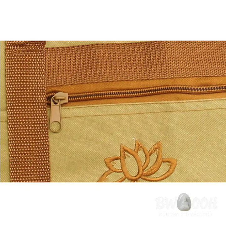 Buddha Stones Spiritual Mind Practice Lotus Embroidery Pattern Canvas Shoulder Bag Tote Bag - Lotus Flower Spiritual