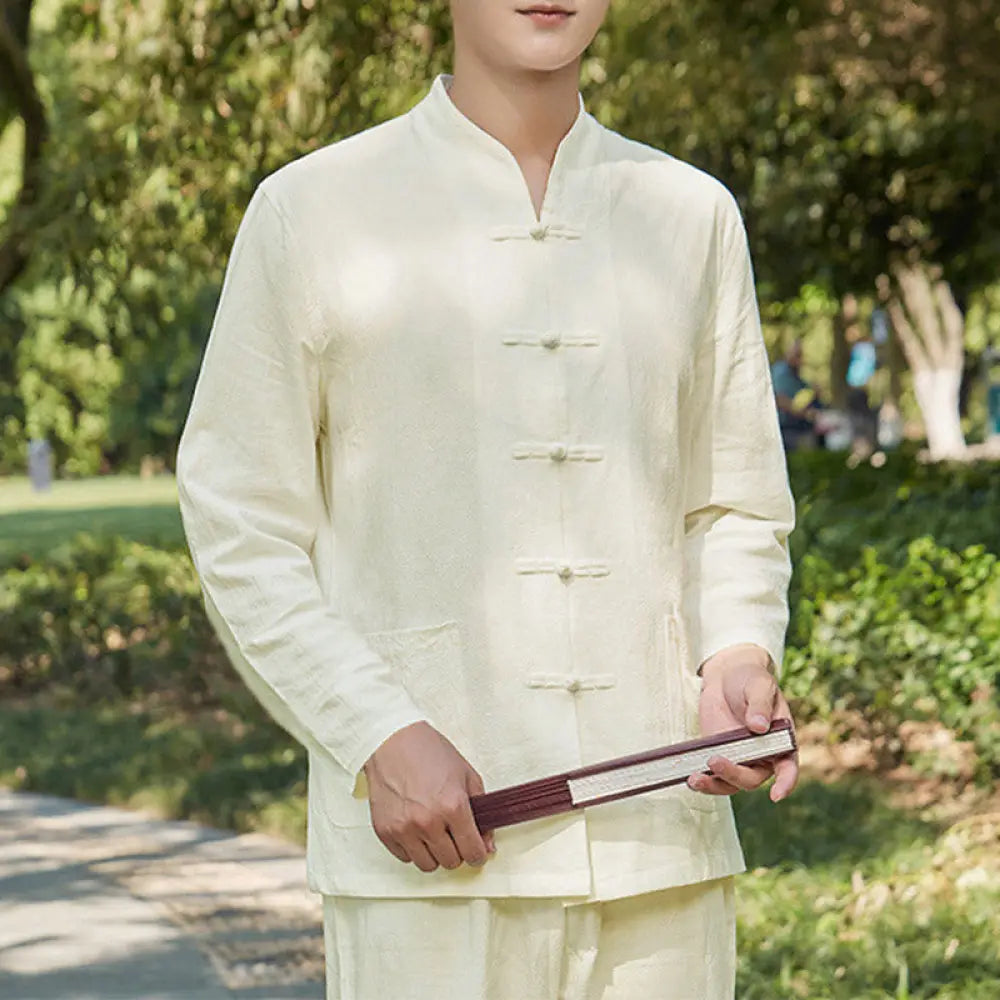 Buddha Stones Spiritual Zen Practice Yoga Meditation Prayer Clothing Cotton Linen Men&