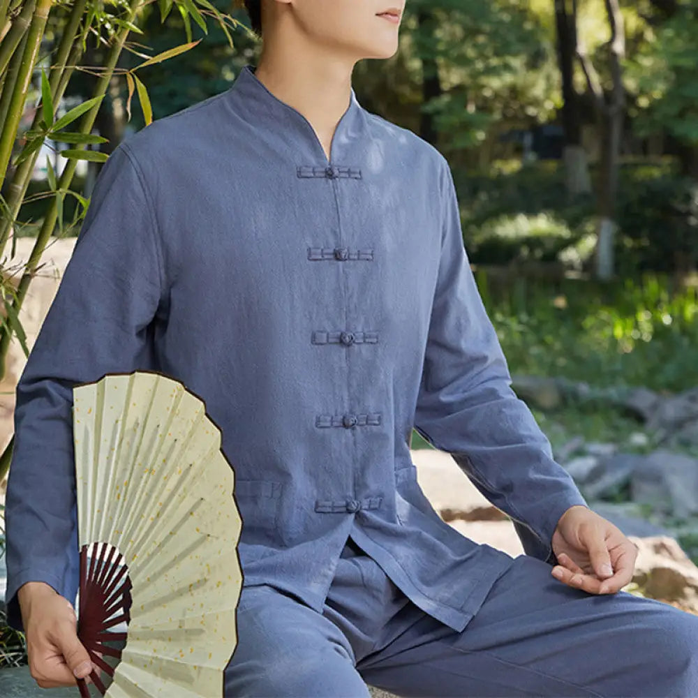 Buddha Stones Spiritual Zen Practice Yoga Meditation Prayer Clothing Cotton Linen Men&