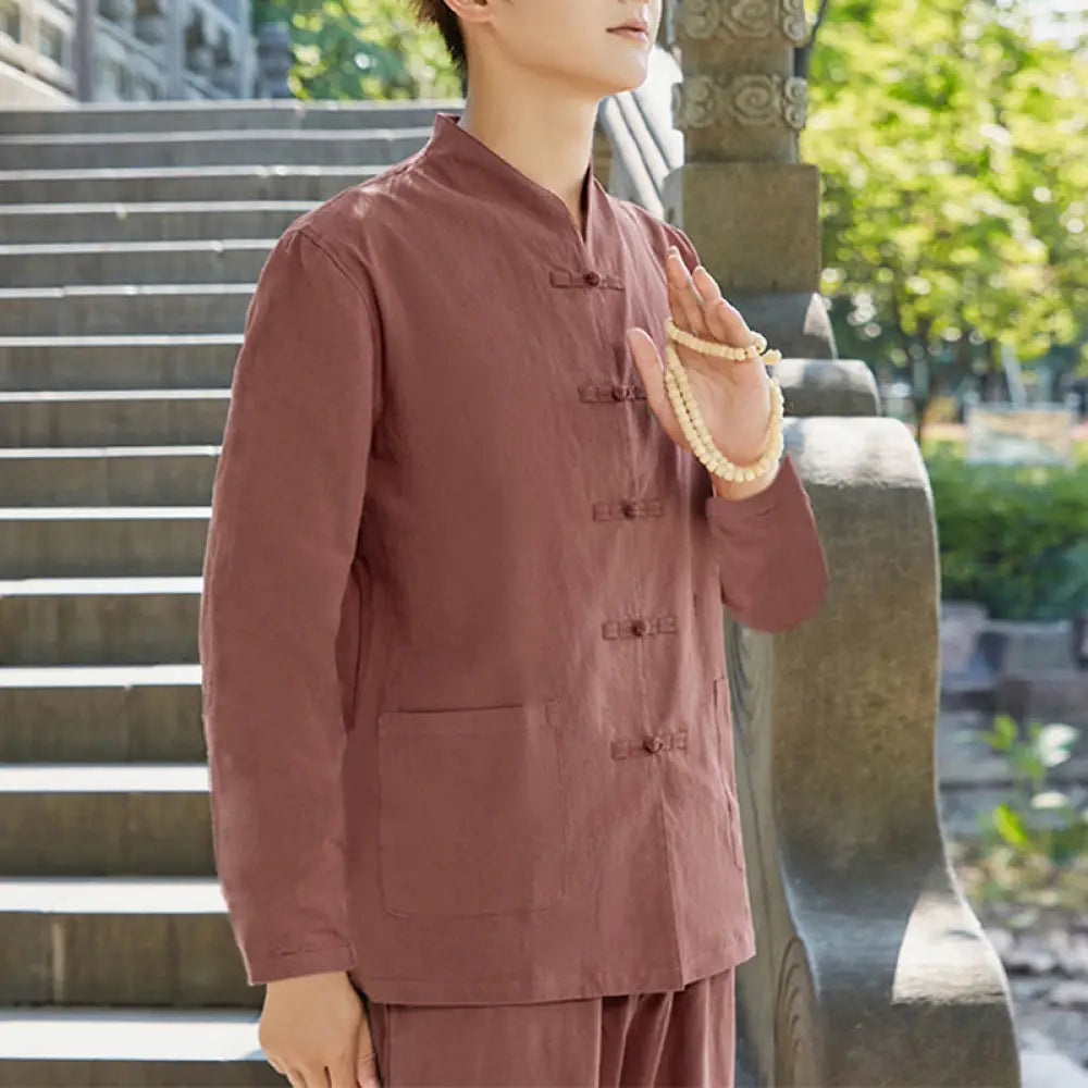 Buddha Stones Spiritual Zen Practice Yoga Meditation Prayer Clothing Cotton Linen Men&