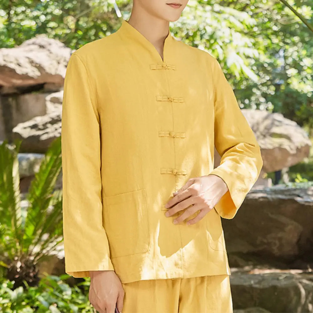 Buddha Stones Spiritual Zen Practice Yoga Meditation Prayer Clothing Cotton Linen Men&
