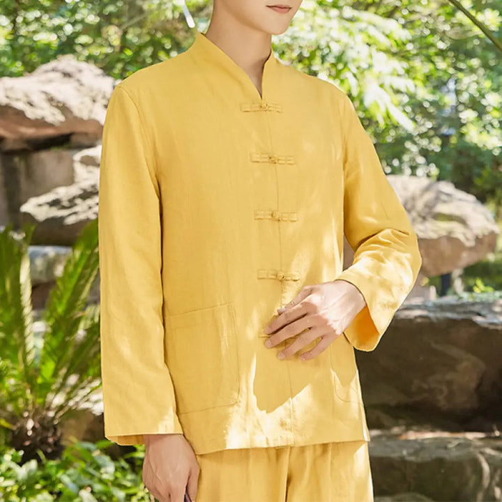 Buddha Stones Spiritual Zen Practice Yoga Meditation Prayer Clothing Cotton Linen Men&
