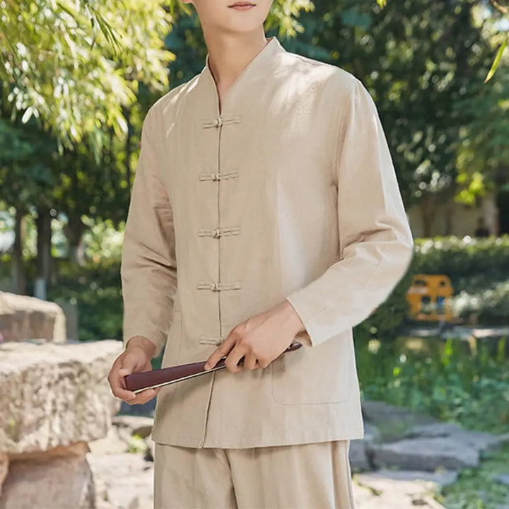 Buddha Stones Spiritual Zen Practice Yoga Meditation Prayer Clothing Cotton Linen Men&