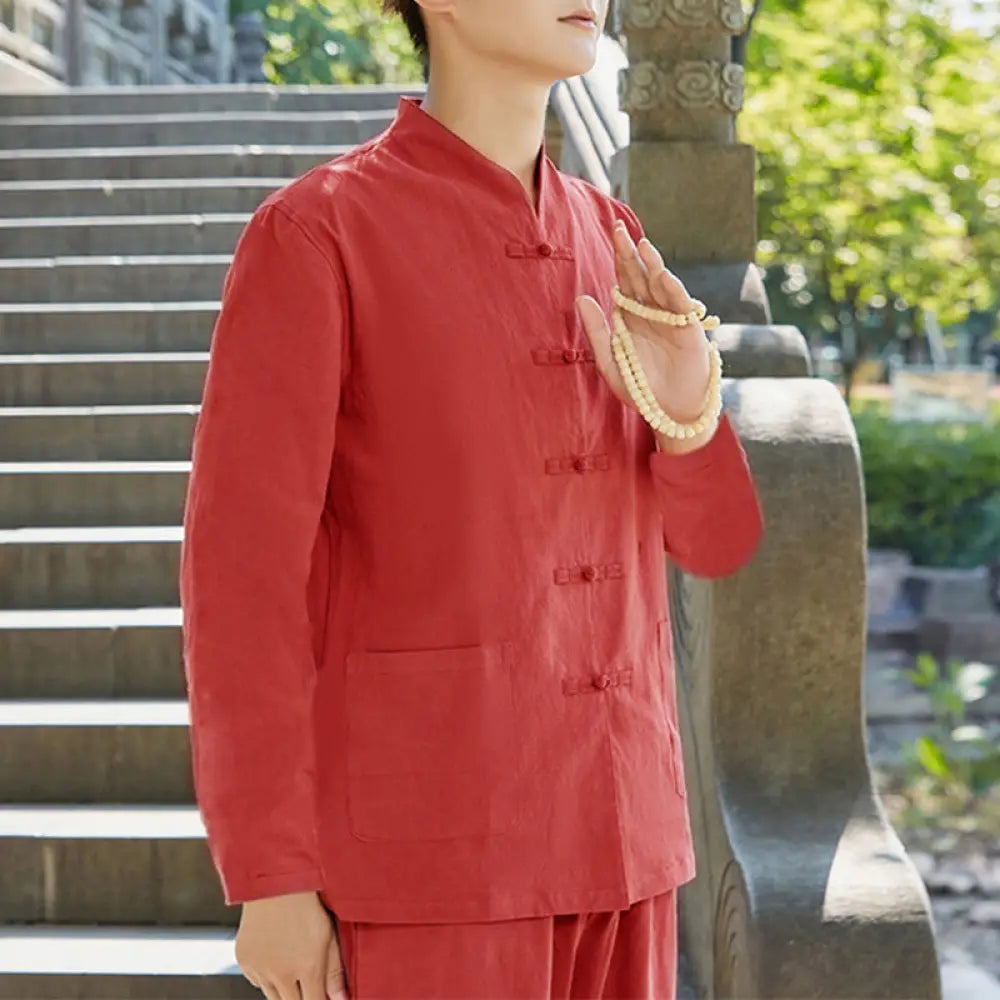 Buddha Stones Spiritual Zen Practice Yoga Meditation Prayer Clothing Cotton Linen Men&