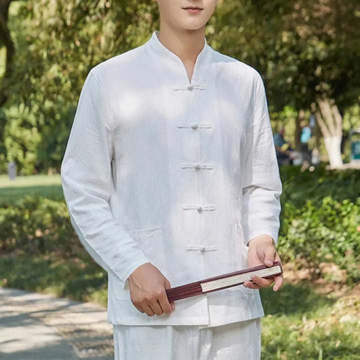 Buddha Stones Spiritual Zen Practice Yoga Meditation Prayer Clothing Cotton Linen Men&