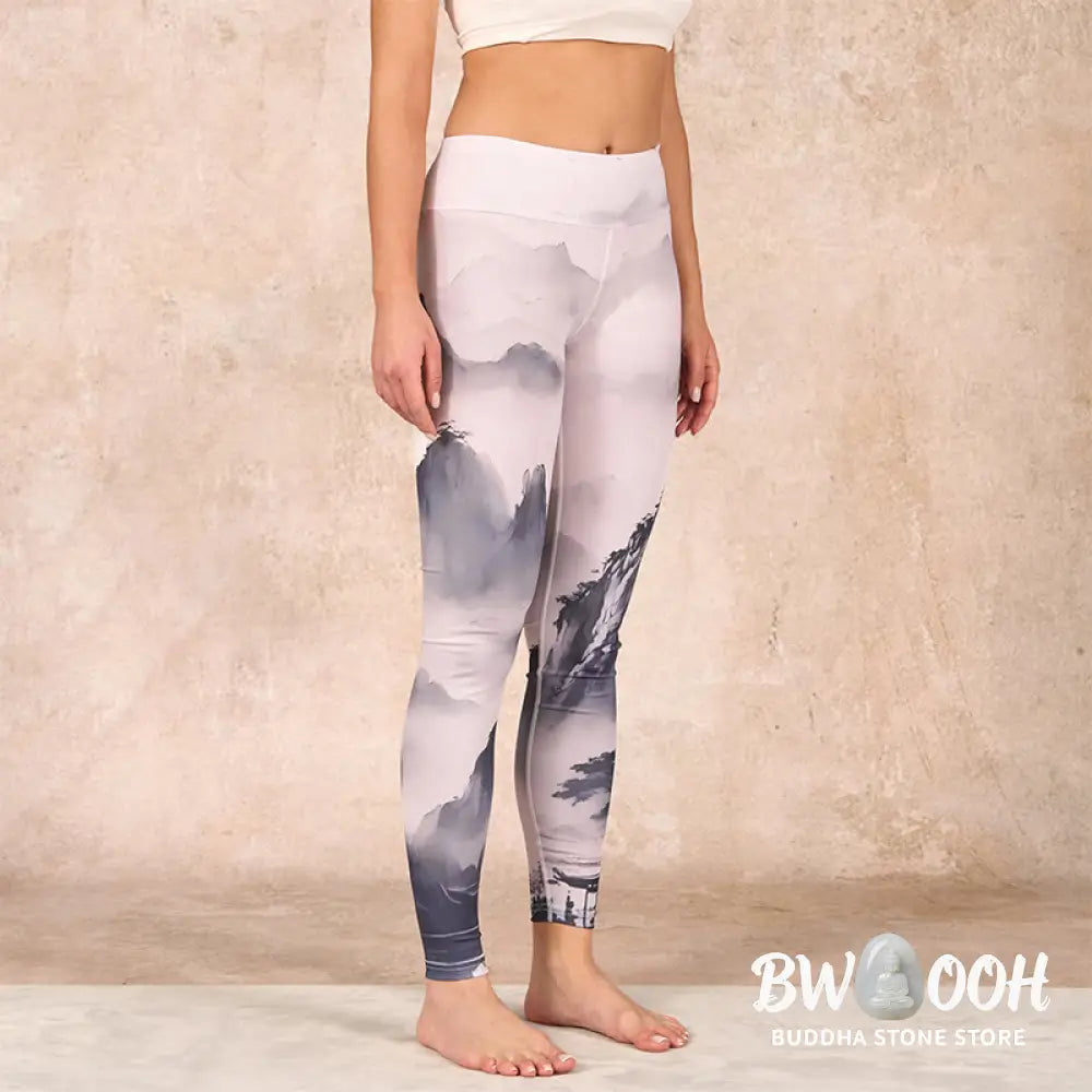 BWOOOH printed yoga leggings - Splash-ink Landscape Painting Print Fitn