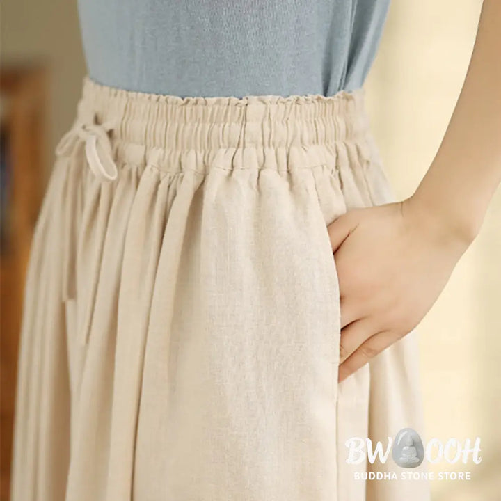 BWOOOH printed wide-leg yoga pants - Spring Embroidery Lace Hem Patchwork Dra