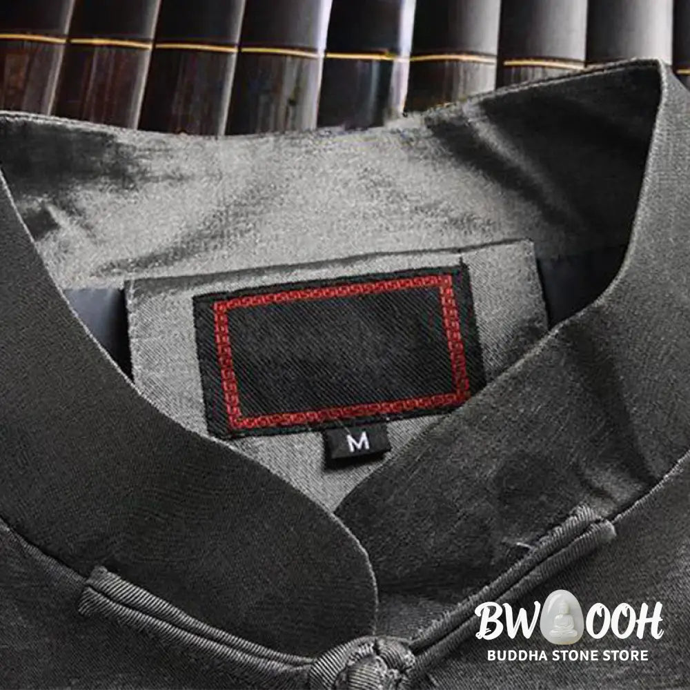 Buddha Stones Spring Fall Dragon Embroidery Frog-Button Long Sleeve Men’s Jacket - Men’s Jacket
