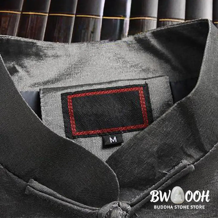 Buddha Stones Spring Fall Dragon Embroidery Frog-Button Long Sleeve Men’s Jacket - Men’s Jacket