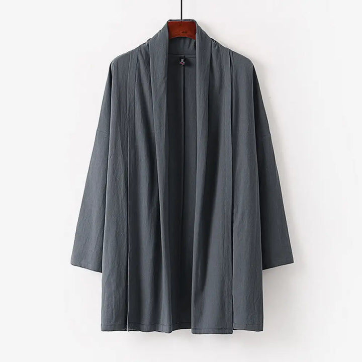 BWOOOH Spring Fall Solid Color Long Sleeve Mid-length Ope