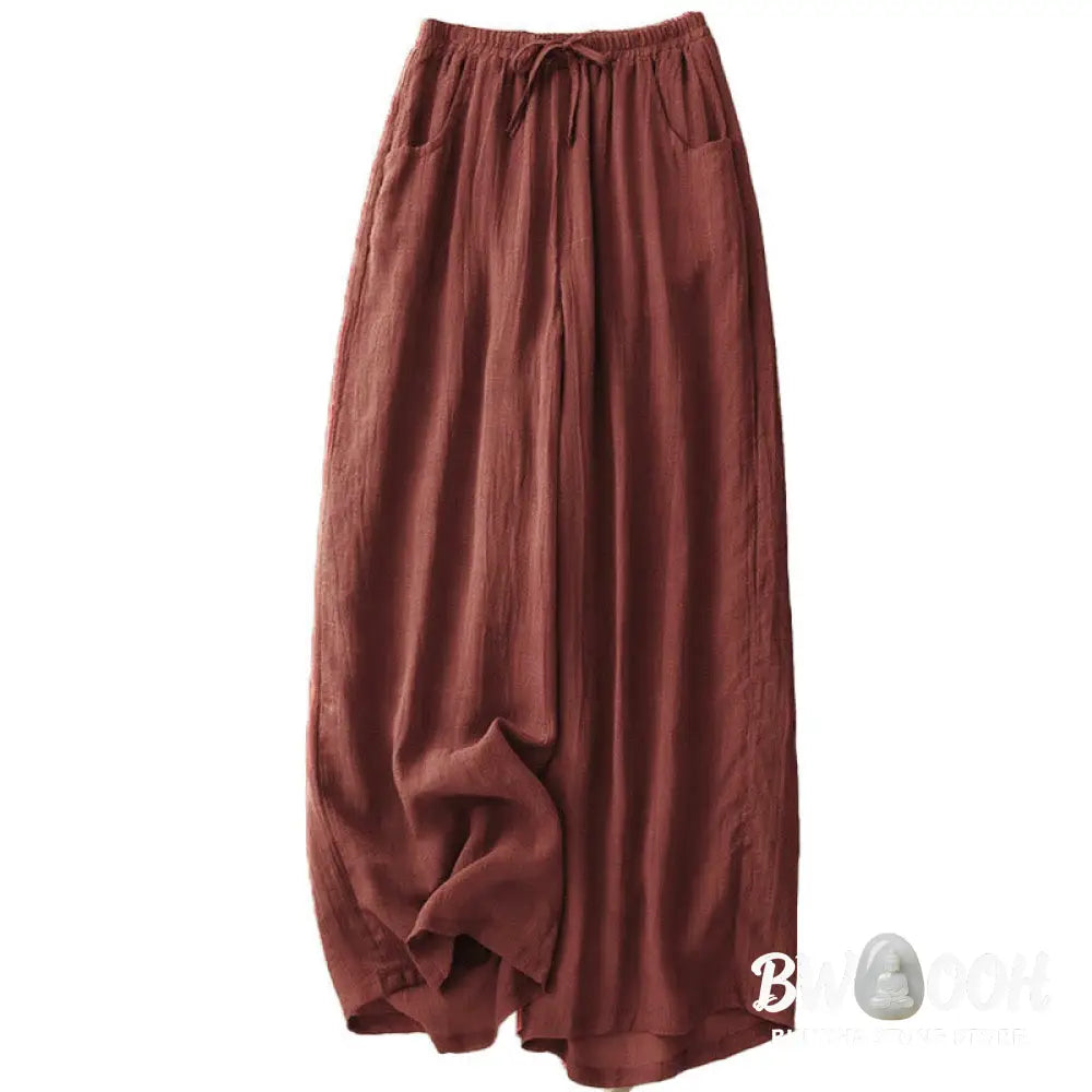 BWOOOH printed wide-leg yoga pants - Spring Pure Color Drawstring Double Laye