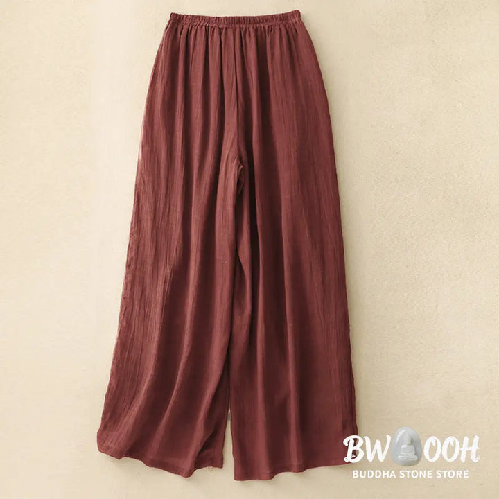 BWOOOH printed wide-leg yoga pants - Spring Pure Color Drawstring Double Laye