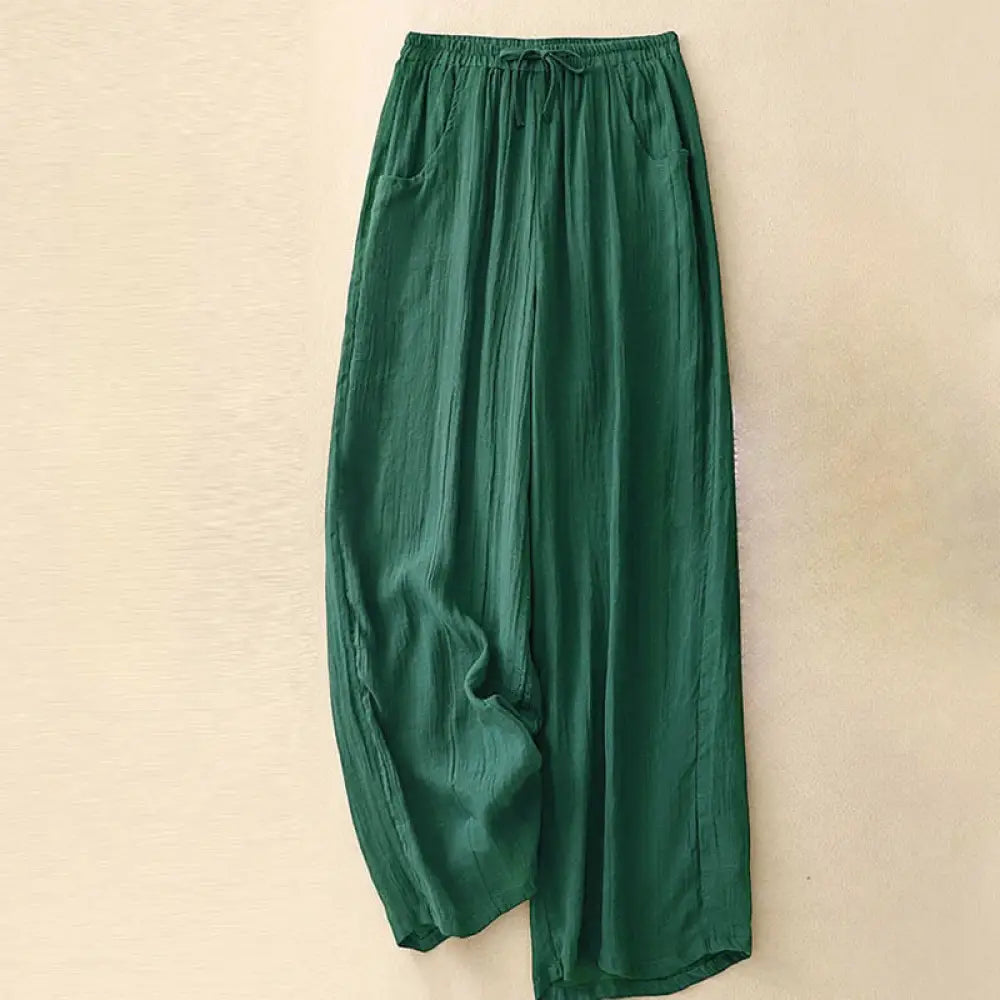BWOOOH printed wide-leg yoga pants - Spring Pure Color Drawstring Double Laye