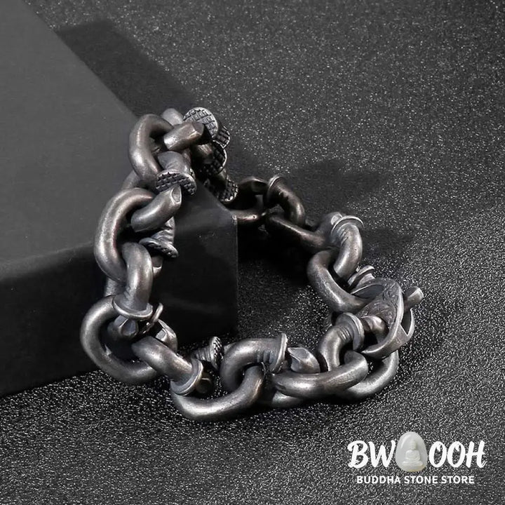 Buddha Stones Square Rivets Titanium Steel Good Luck Balance Bracelet - BWOOOH - Bracelet