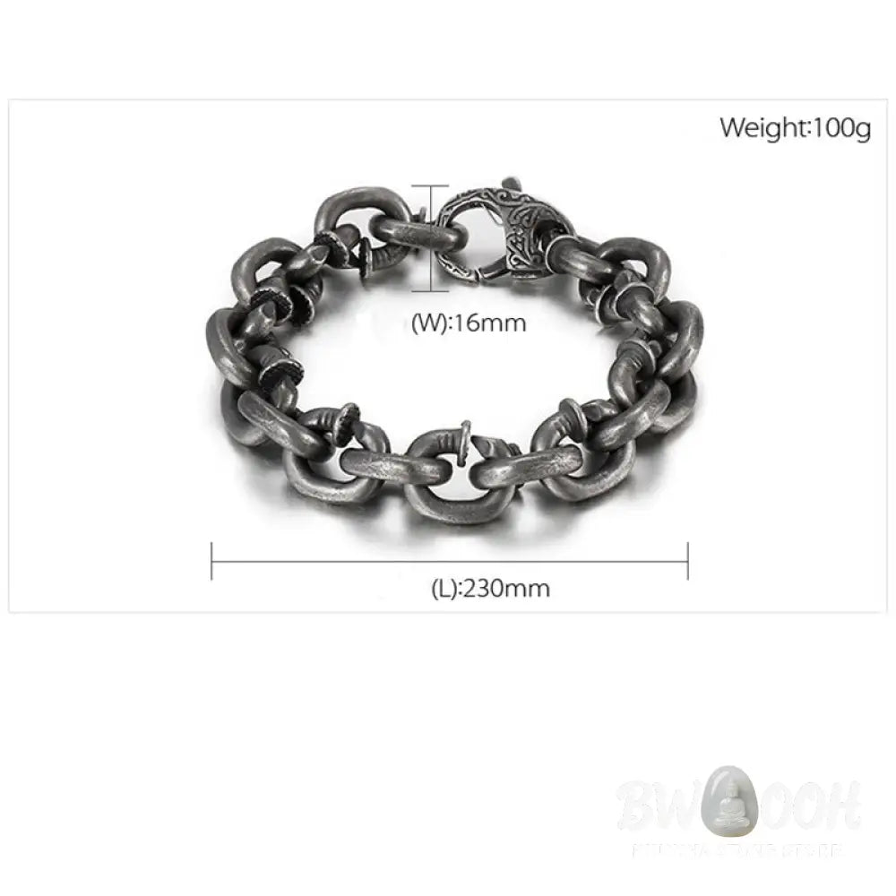Buddha Stones Square Rivets Titanium Steel Good Luck Balance Bracelet - BWOOOH - Bracelet