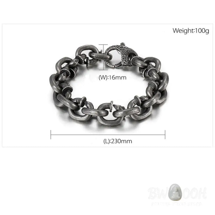 Buddha Stones Square Rivets Titanium Steel Good Luck Balance Bracelet - BWOOOH - Bracelet