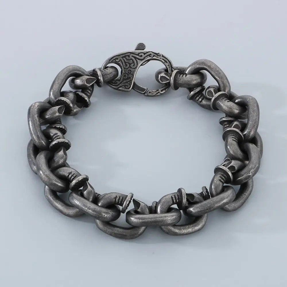 BWOOOH Square Rivets Titanium Steel Good Luck Balance Bracelet - BWOOOH - Titanium Steel(Wrist Circumference: