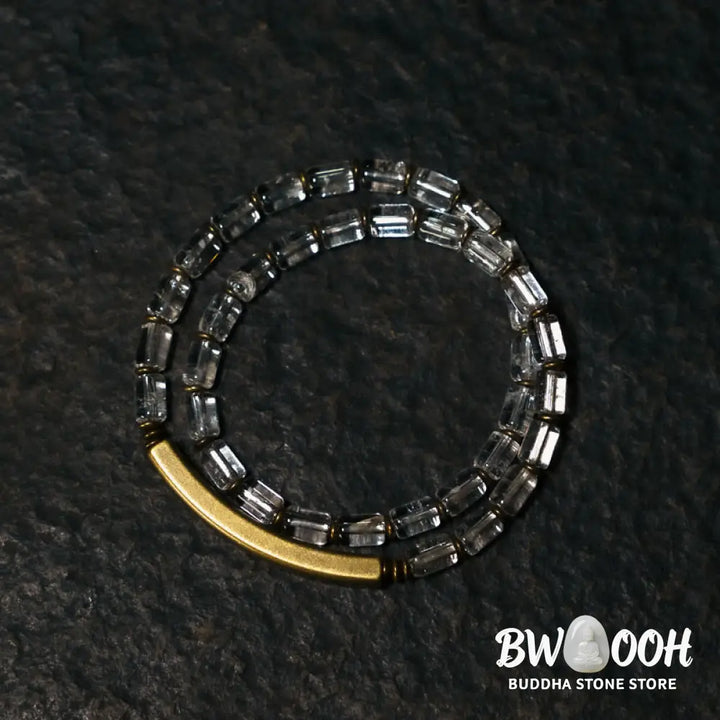 Buddha Stones Square White Crystal Copper Luck Bracelet - BWOOOH - Bracelet