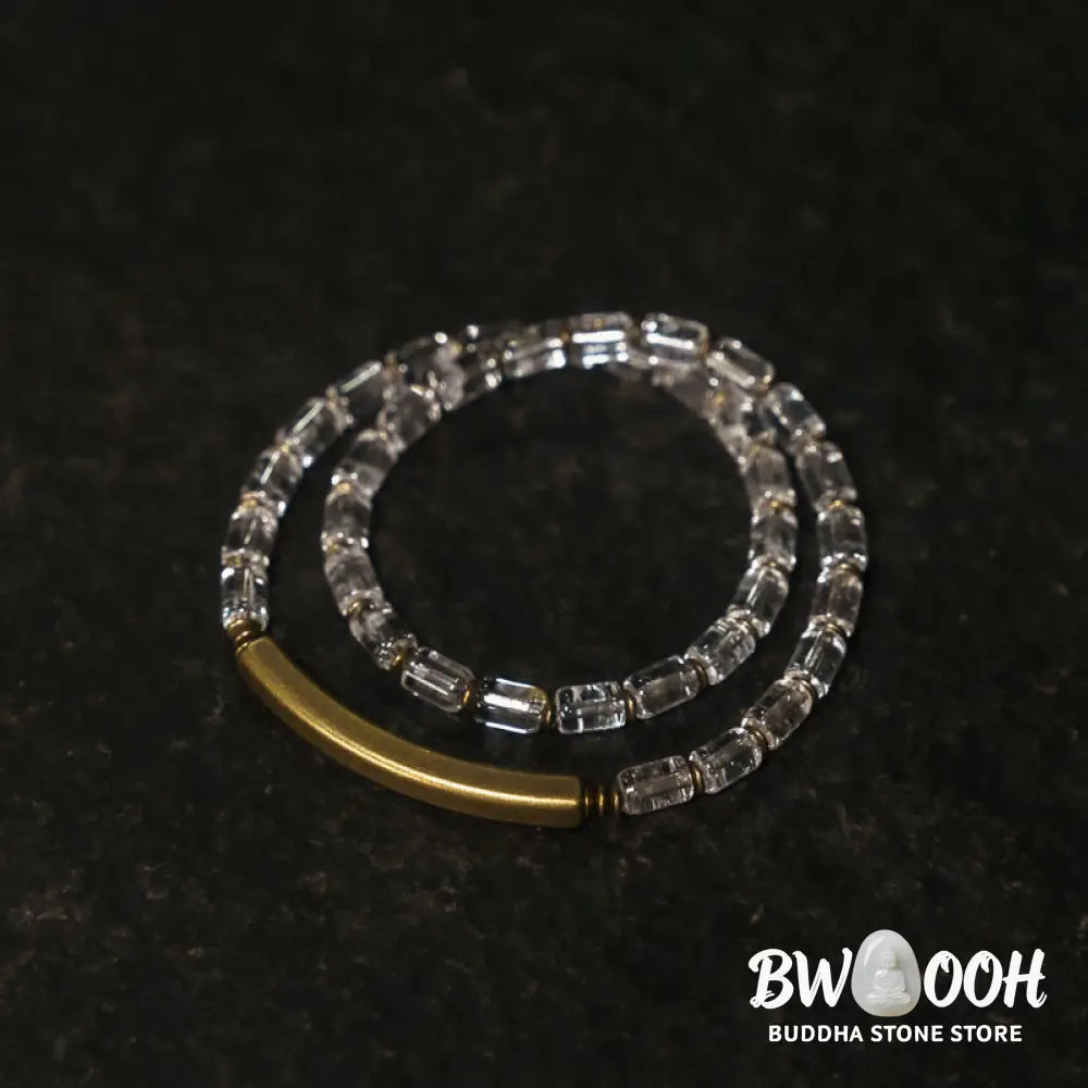 Buddha Stones Square White Crystal Copper Luck Bracelet - BWOOOH - Bracelet