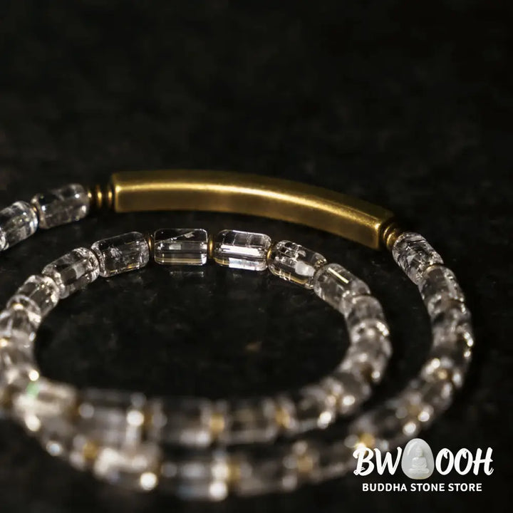 Buddha Stones Square White Crystal Copper Luck Bracelet - BWOOOH - Bracelet