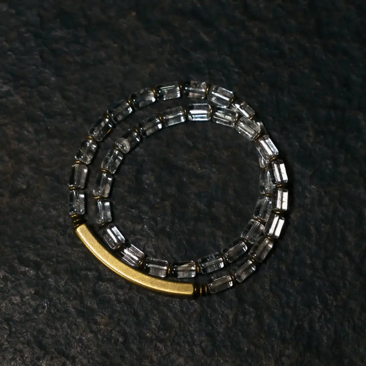 BWOOOH Square White Crystal Copper Luck Bracelet - BWOOOH - Copper White Crystal (Wrist Circumference 14-14.5cm)