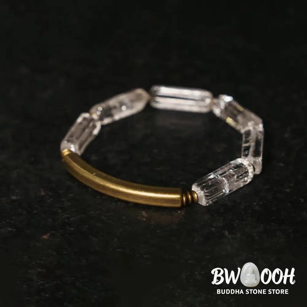 Buddha Stones Square White Crystal Copper Luck Healing Bracelet - BWOOOH - Bracelet