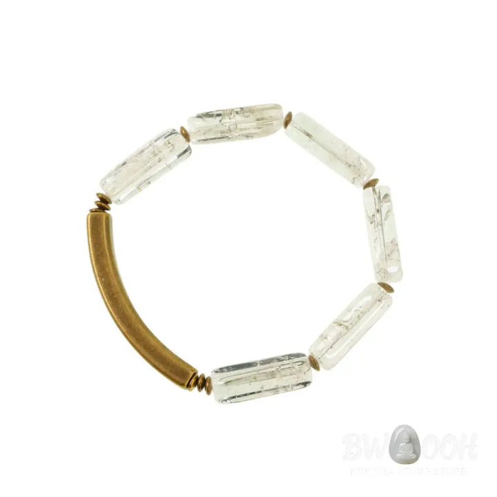 Buddha Stones Square White Crystal Copper Luck Healing Bracelet - BWOOOH - Bracelet
