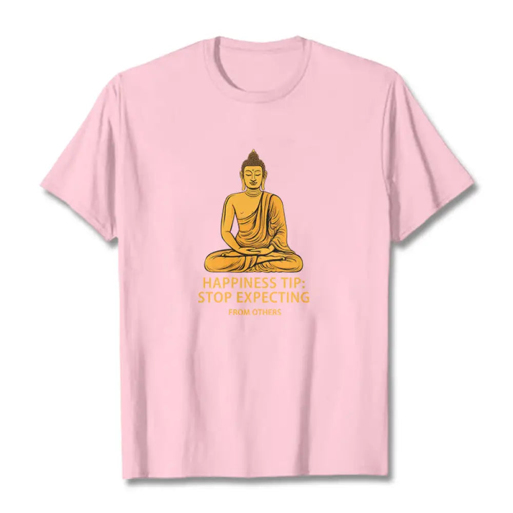 Buddha Stones Stop Expecting From others Buddha Tee T-shirt - Light Pink / S - T-Shirts