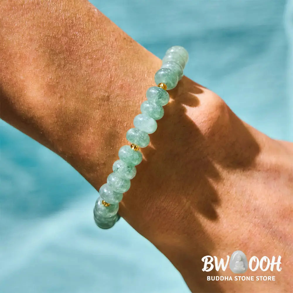 Buddha Stones Strawberry Quartz Cyan Jade Lucky Cat Beads Healing Bracelet - BWOOOH - Bracelet