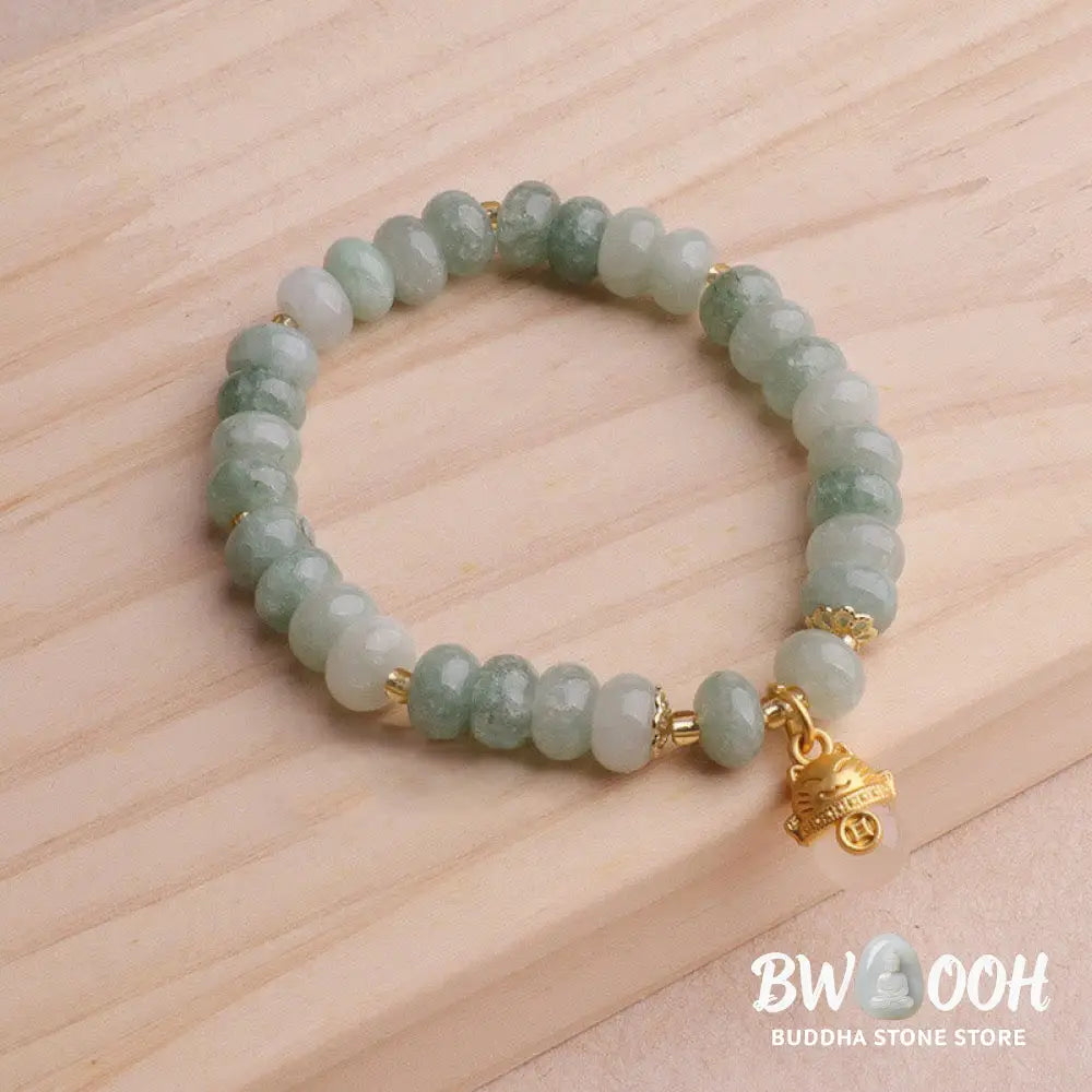 Buddha Stones Strawberry Quartz Cyan Jade Lucky Cat Beads Healing Bracelet - BWOOOH - Bracelet