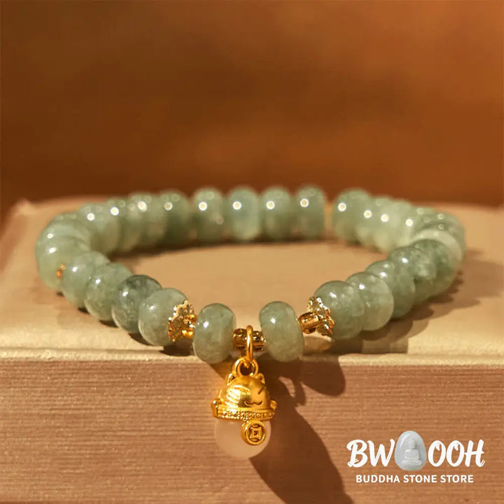 Buddha Stones Strawberry Quartz Cyan Jade Lucky Cat Beads Healing Bracelet - BWOOOH - Bracelet