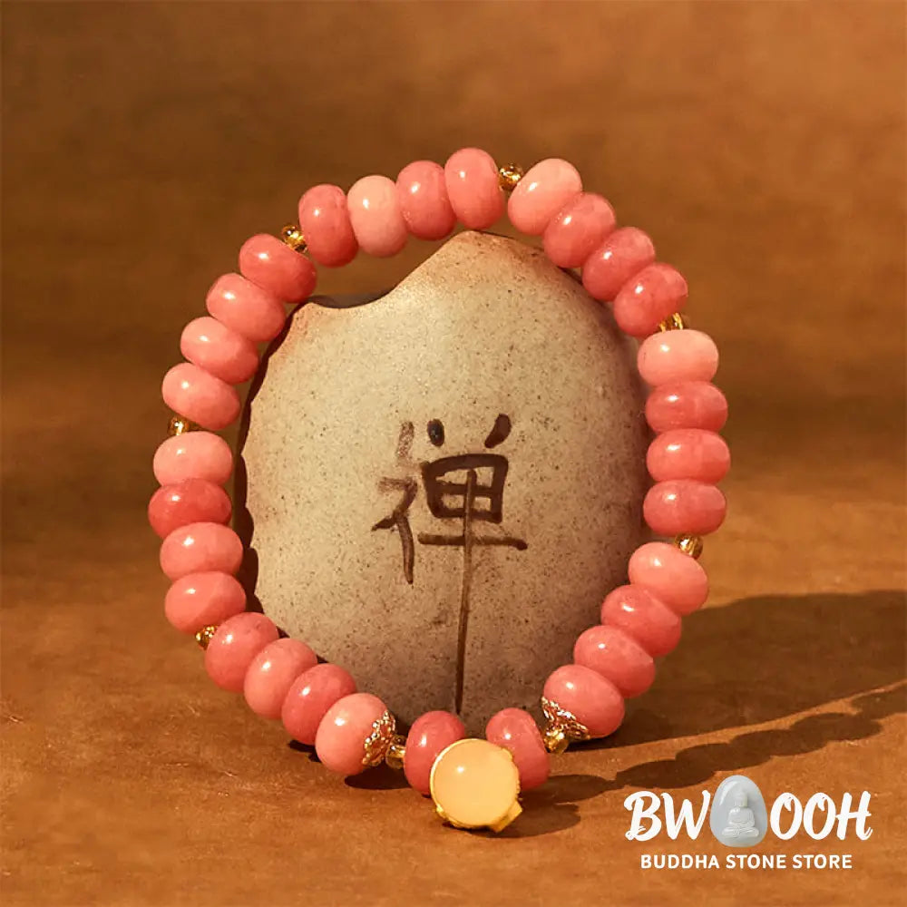 Buddha Stones Strawberry Quartz Cyan Jade Lucky Cat Beads Healing Bracelet - BWOOOH - Bracelet