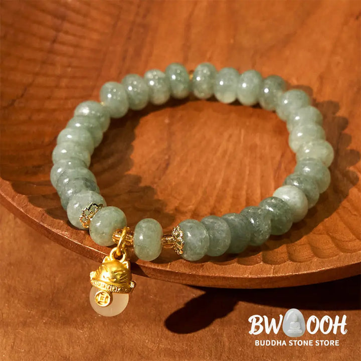 Buddha Stones Strawberry Quartz Cyan Jade Lucky Cat Beads Healing Bracelet - BWOOOH - Bracelet