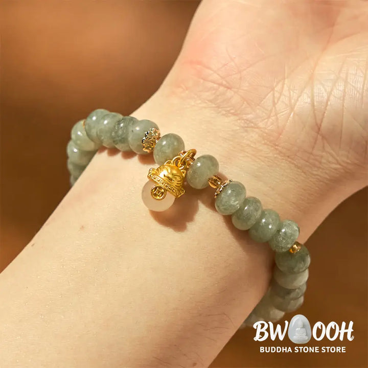 Buddha Stones Strawberry Quartz Cyan Jade Lucky Cat Beads Healing Bracelet - BWOOOH - Bracelet