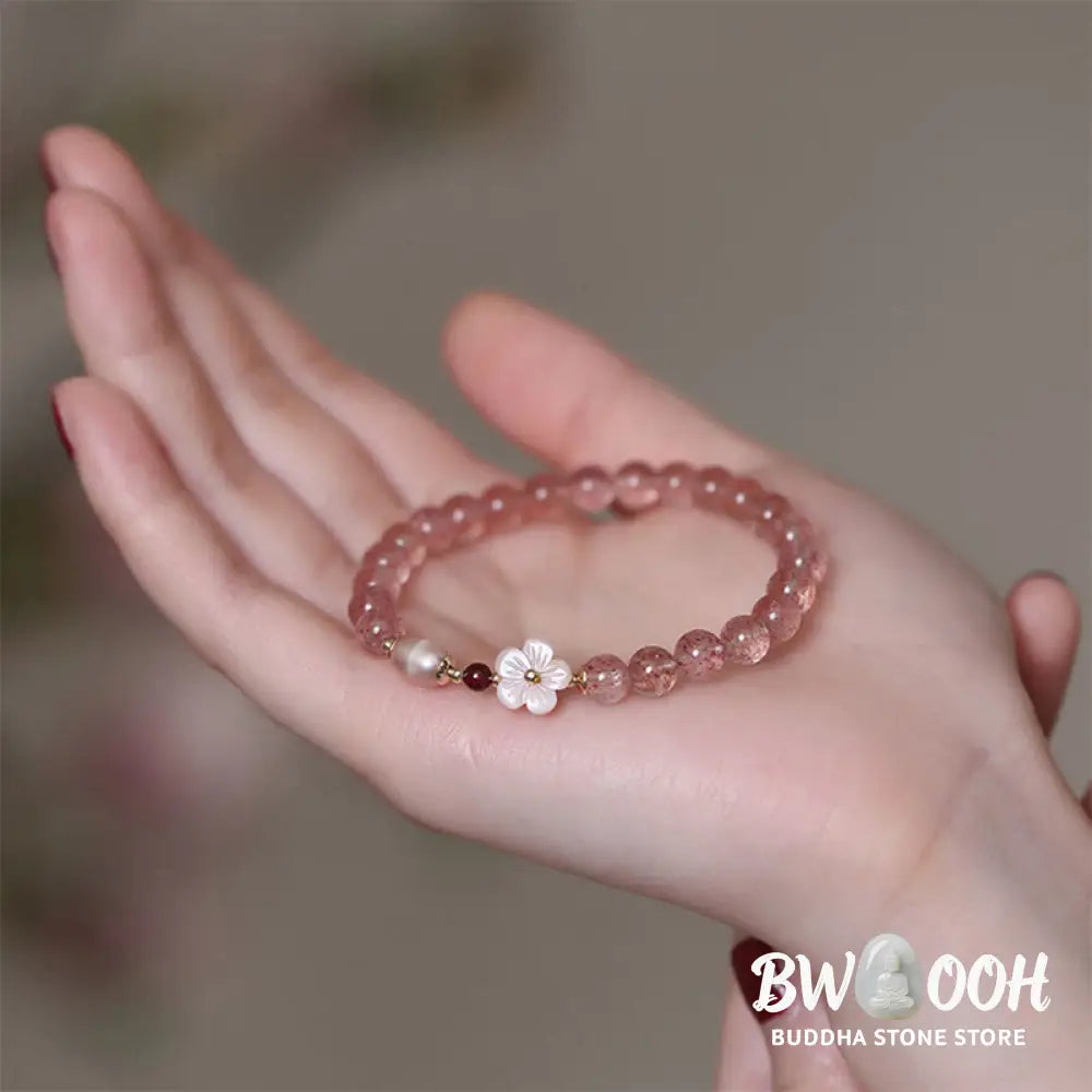 Buddha Stones Strawberry Quartz Peach Blossom Love Bracelet - BWOOOH - Strawberry Quartz(Love♥Healing) - Bracelet