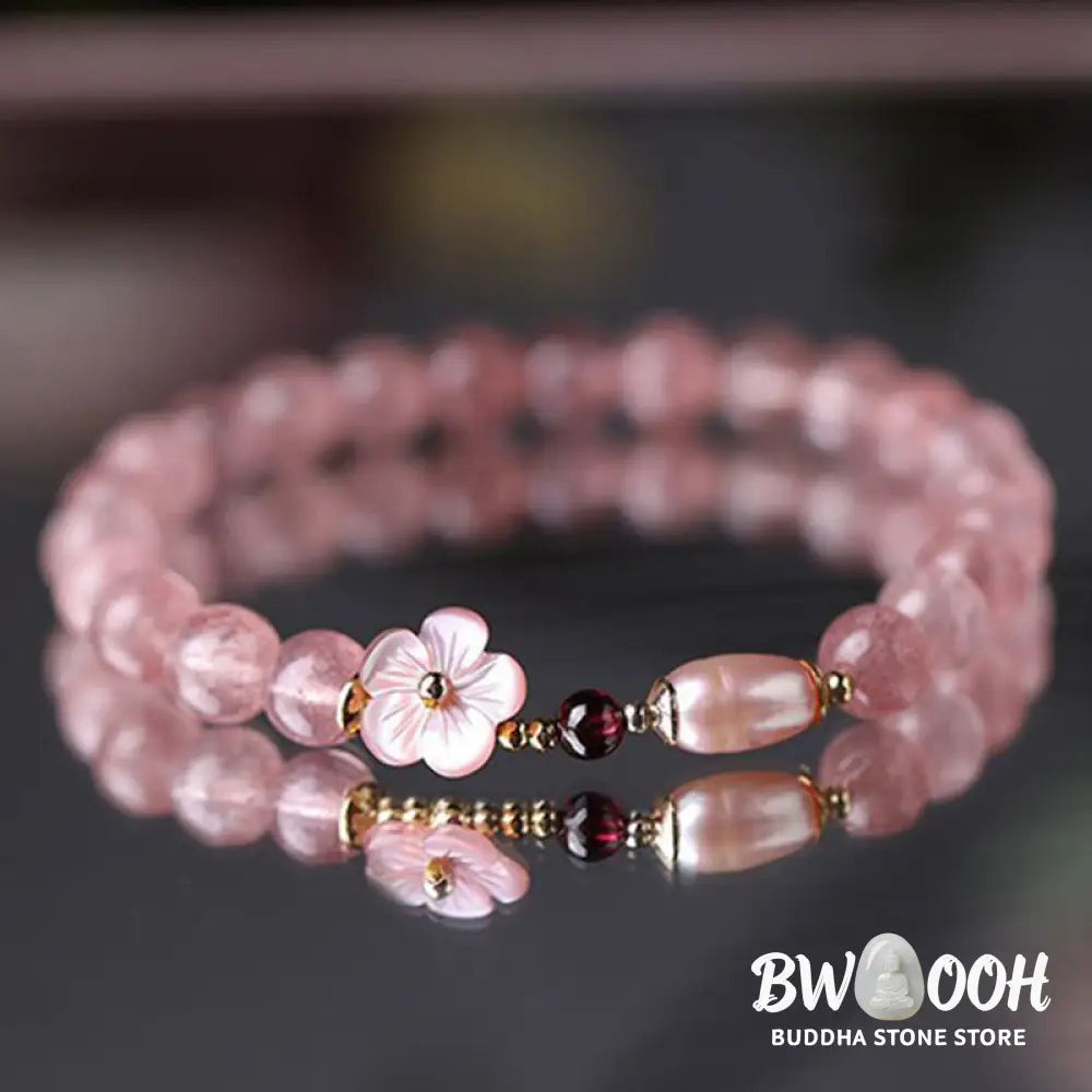 Buddha Stones Strawberry Quartz Peach Blossom Love Bracelet - BWOOOH - Strawberry Quartz(Love♥Healing) - Bracelet