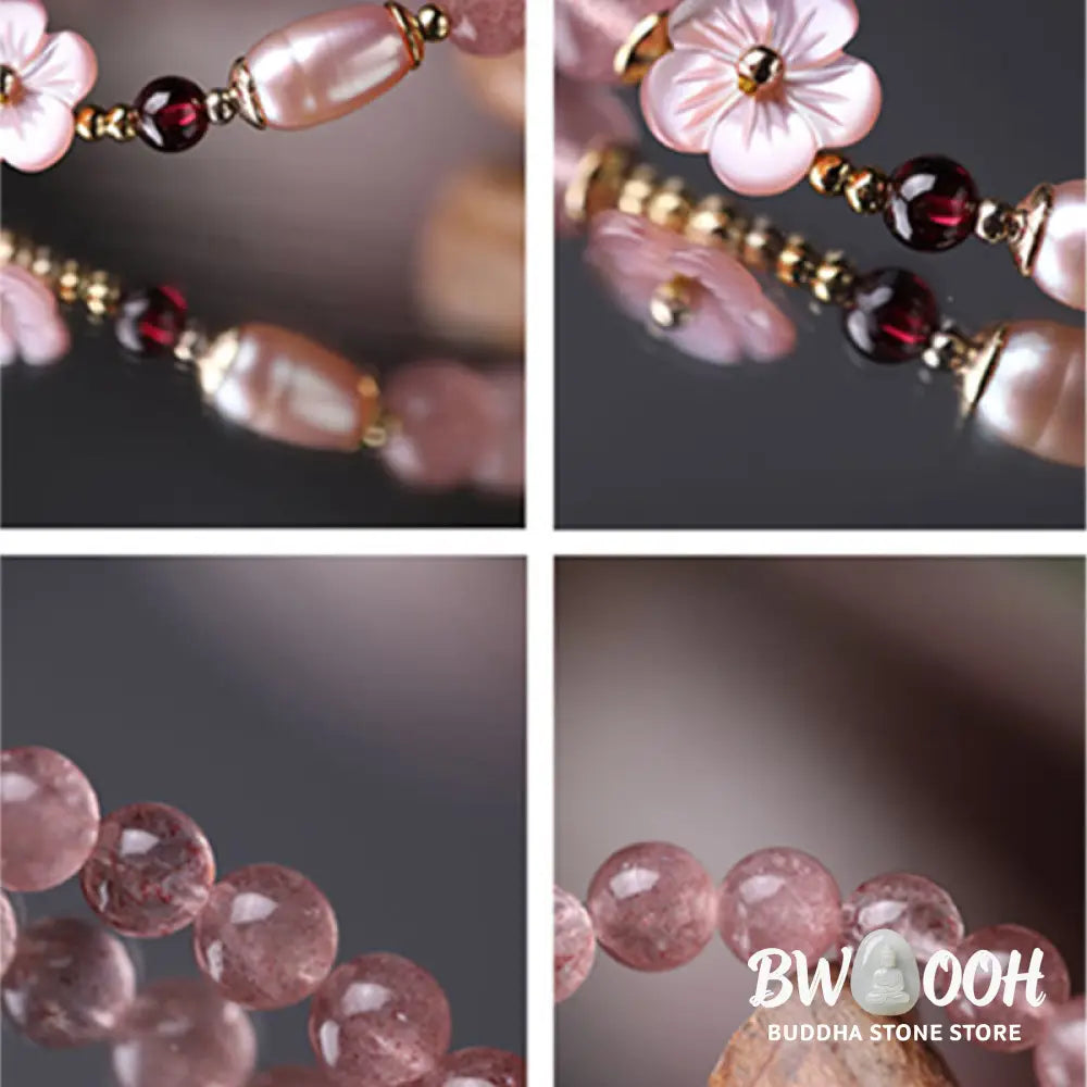 Buddha Stones Strawberry Quartz Peach Blossom Love Bracelet - BWOOOH - Strawberry Quartz(Love♥Healing) - Bracelet
